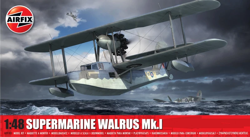 Airfix Model Set - A09183 Supermarine Walrus Mk.I Model Building Kit - Plastic Model Plane Kits for Adults & Children 8+, Set Includes Sprues & Decals - 1:48 Scale Model