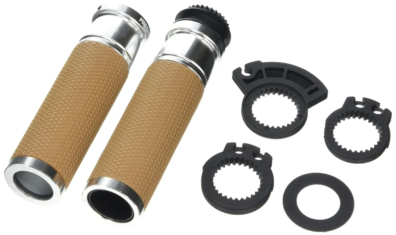 Puig 9190P Grips Vintage Set, Silver, 119 mm