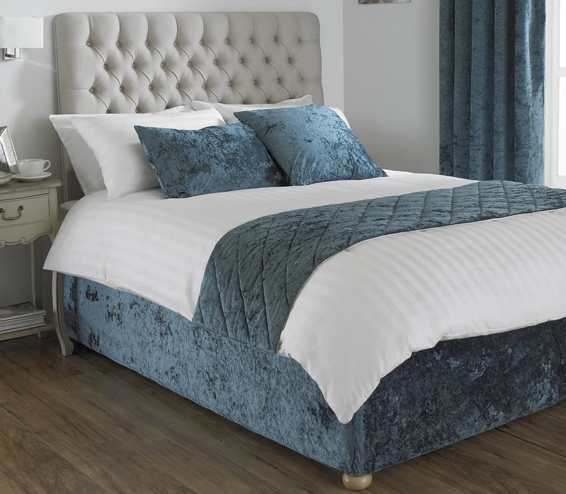 Riva Home - Verona Bed Wrap - Teal Blue - Velvet Feel - Crushed Velvet Look - Elasticated - 100% Polyester - Super King Size - 180 x 200 x 50cm (53" x 74" x 20" inches)
