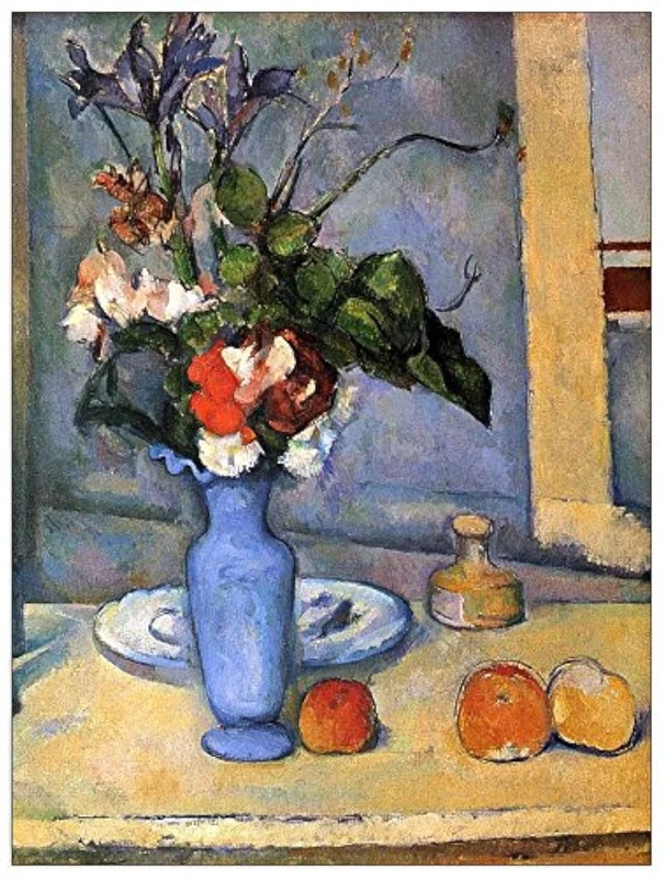 ArtPlaza Cezanne Paul-Still Life with Blue vase Decorative Panel, Wood, Multi-Colour, 60 x 1.8 x 80 cm