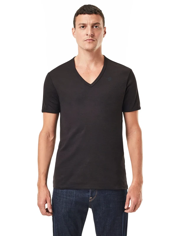 G-STAR RAW Men's Base T-Shirt 2 Pack, Black (black D07207-124-990), XS