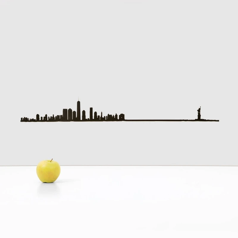 The Line New York Silhouette Metal Wall Art - Image 1