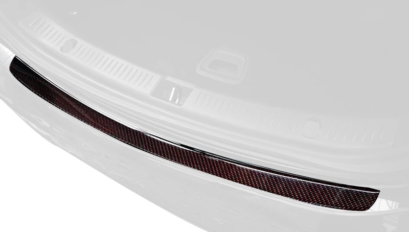 Avisa Carbon Rear bumper protector compatible with Mercedes E-Class W213 Sedan 2016-2020 & FL 2020-2023 Red-Black Carbon - Image 1