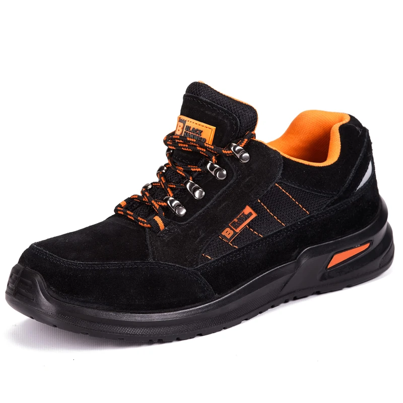 Black Hammer Mens Safety Boots Steel Toe Cap Work Shoes Ankle Trainers Hiker Protective Mid Sole S1P SRC 9952 (14 UK) Black