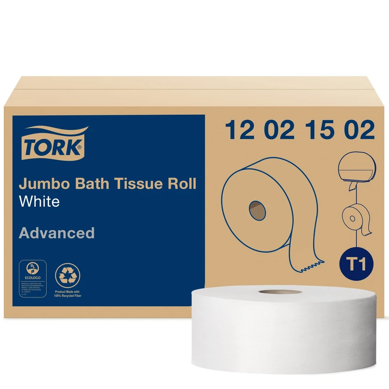 Tork 2-Ply White Jumbo Bath Tissue Roll, 10" Diameter, 3.5" Width x 1,600' Length, 6 Rolls/Pack, 9,600' Total, Biodegradable, Recycled, Septic Safe