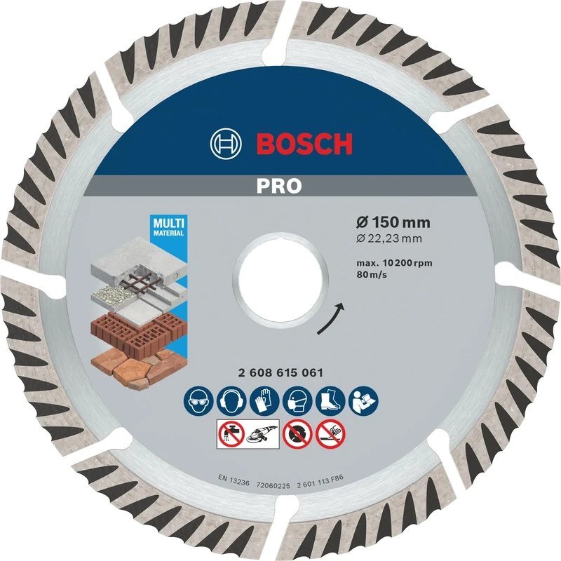 Bosch 10x PRO Material Diamond Cutting Disc 150mm O22.23 - Concrete