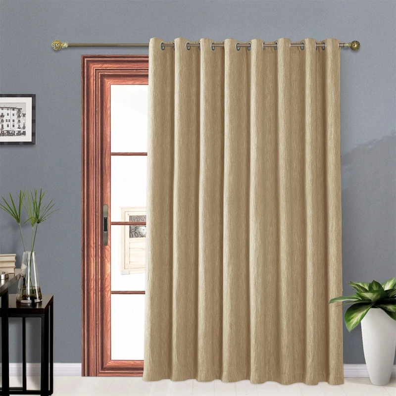 Melodieux Elegant Cotton Blackout Thermal Insulated Grommet Top Curtains/Drapes for Bedroom, 100 by 84 Inch, Coffee