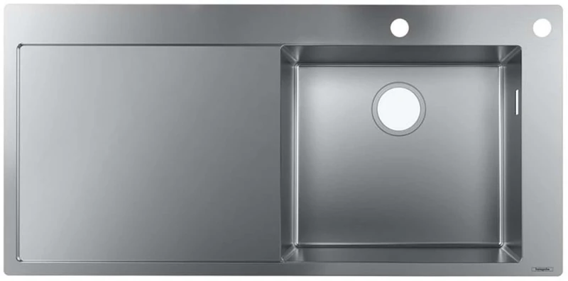 hansgrohe S717-F450 Built-In Sink 450 with Drainboard, stainless steel