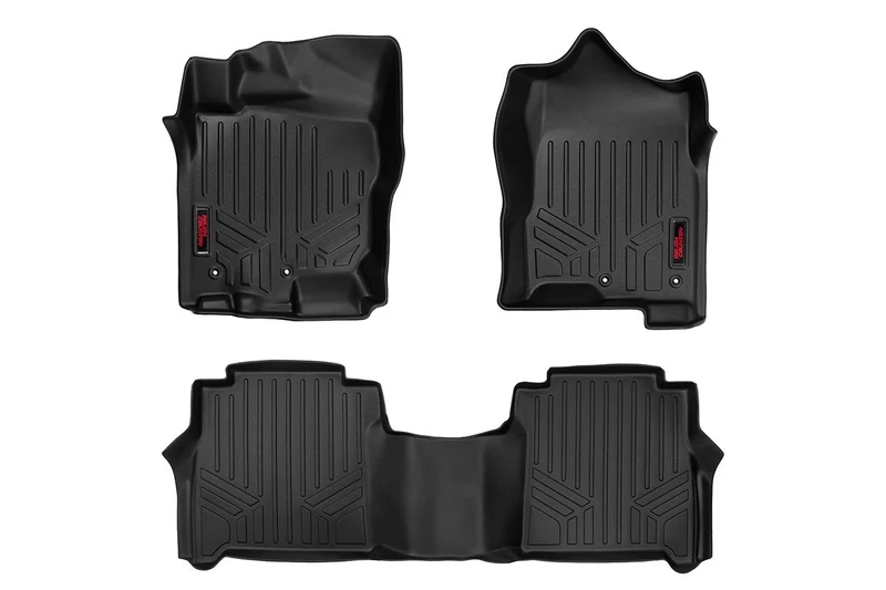 Rough Country M-81712 - Heavy Duty Floor Mats - Front & Rear Combo Crew Cab (fits) 2017-2019 Nissan Titan