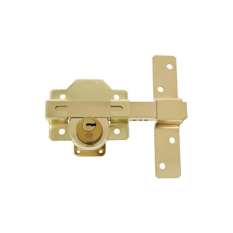 Amig - Door Lock | 105 x 170 mm | with Round Security Cylinder | 34 mm Inner and 70 mm Outer Cylinder | Includes 5-Point Key | Steel Gold