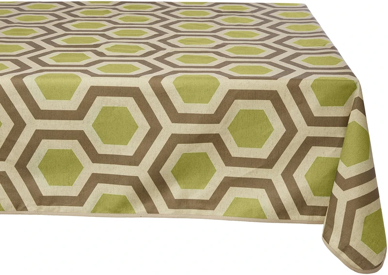 GIRONES Hexagon Beechnut & Walnut Tablecloth 140 x 300 cm