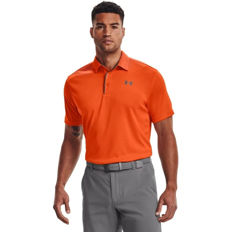 Under Armour Men's Tech Golf Polo T-Shirt, Orange (Team Orange/Graphite/Graphite (800)), L Tall