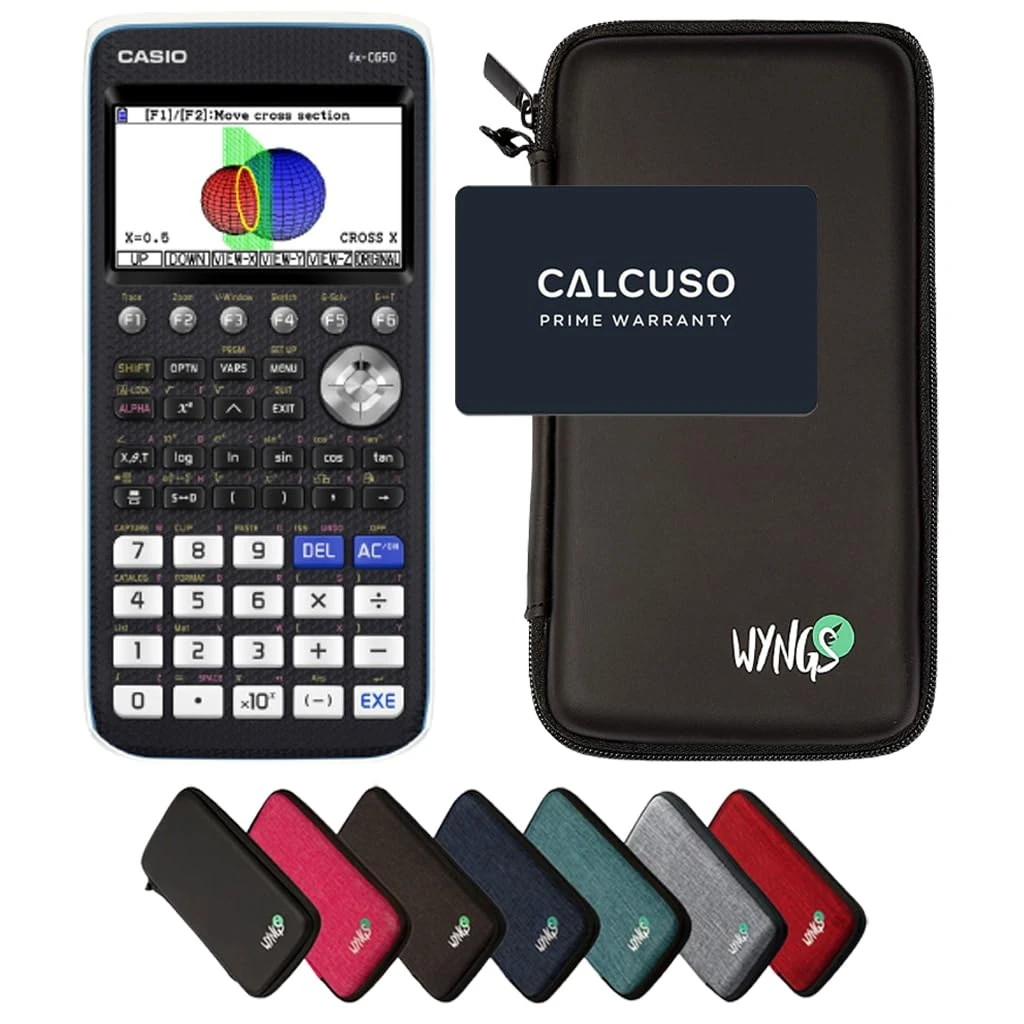 Casio fx-CG50 including a WYNGS protective case in Black - Basic Set