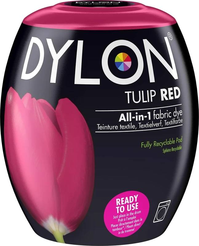 DYLON Washing Machine Fabric Dye Pod for Clothes & Soft Furnishings, 350g – Tulip Red