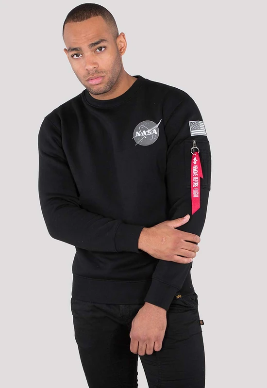 Alpha Industries Space Shuttle Sweater Sweatshirt for Men Black