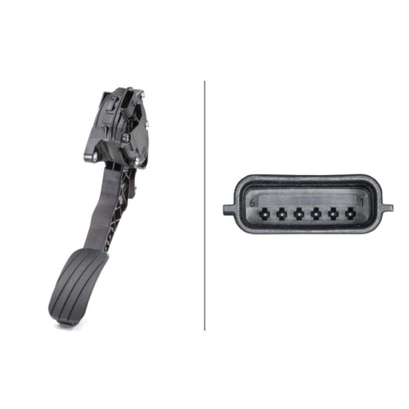 HELLA 6PV 009 978-781 Sensor, accelerator pedal position - for left-hand drive vehicles - 6-pin connector - Automatic Transmission