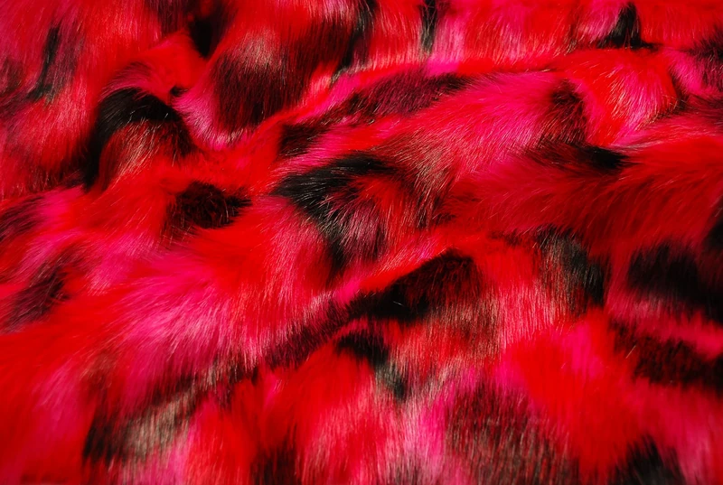 CRS VENDOR LTD. Super Luxury Faux Fur Fabric Material - LONG PILE PINK BLACK MIX