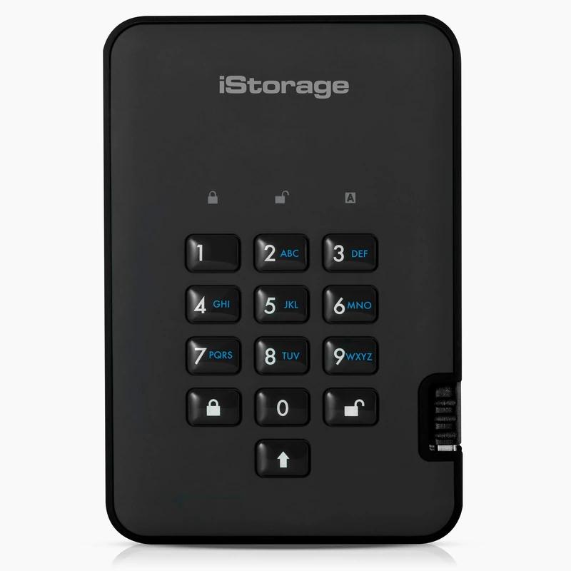 iStorage diskAshur2 SSD 128GB Black - Secure Portable Solid State Drive - Password Protected - Dustproof & Waterproof - Hardware Encryption