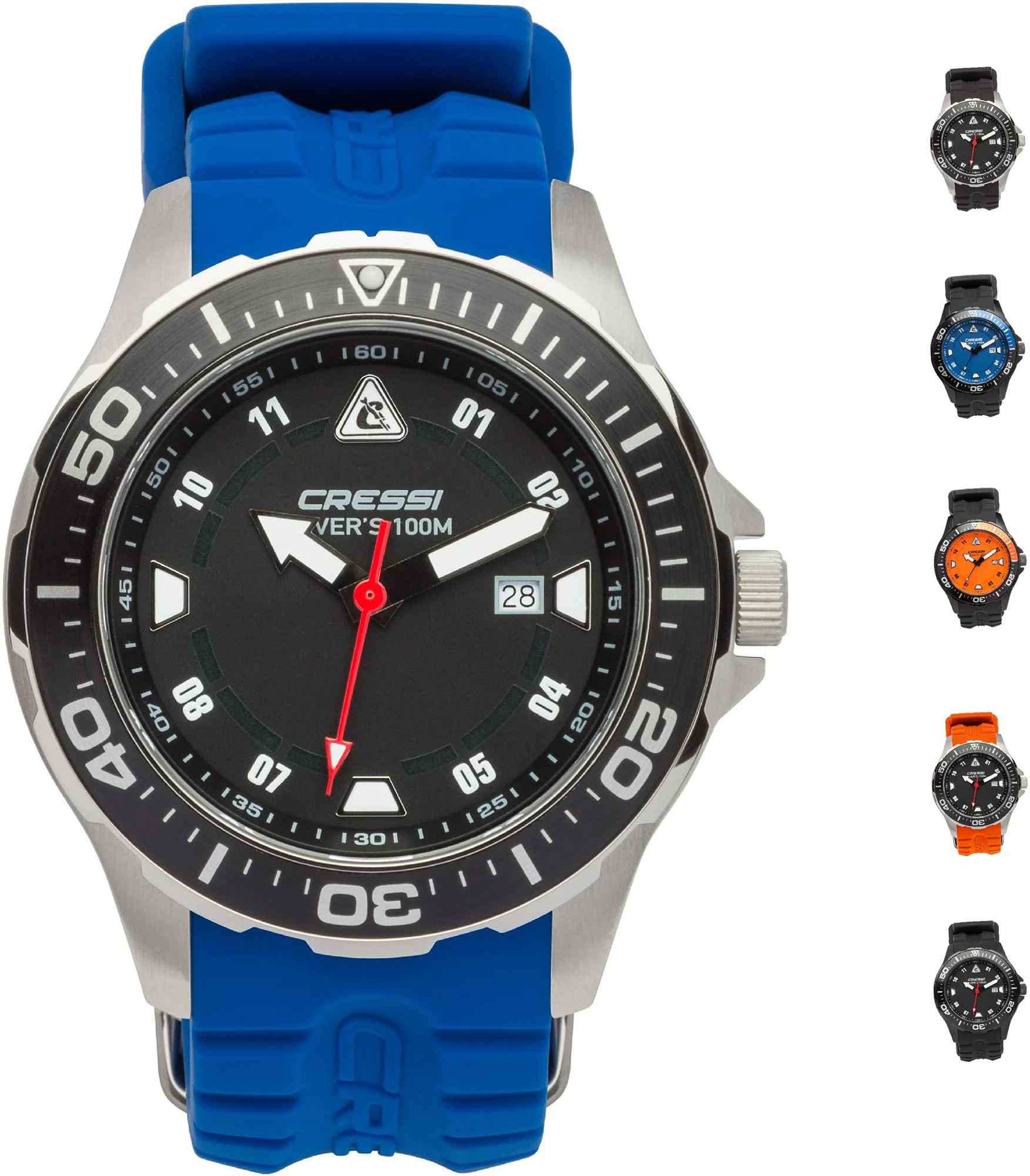 Cressi Unisex Manta Dive Watch, Silver/Black/Blue, One Size