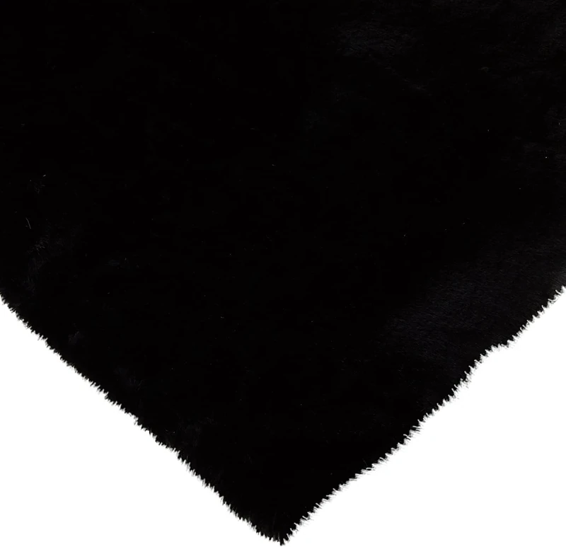 Super Luxury Faux Fur Fabric Material - PLUSH SUPER SOFT BLACK, 1Mtr - 150cm x 100cm