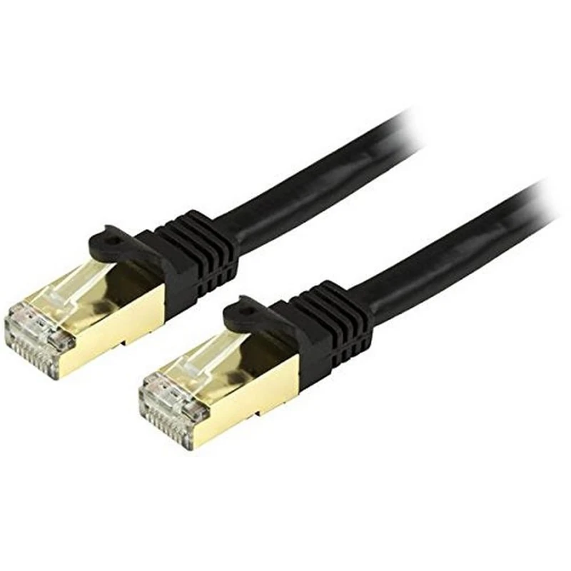 StarTech.com 35ft CAT6a Ethernet Cable - 10 Gigabit Shielded Snagless RJ45 100W PoE Patch Cord - 10GbE STP Network Cable w/Strain Relief - Black Fluke Tested/Wiring is UL Certified/TIA (C6ASPAT35BK)