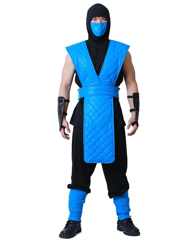 miccostumes Men's Ninja Blue Fighter Halloween Cosplay Costume (men l)