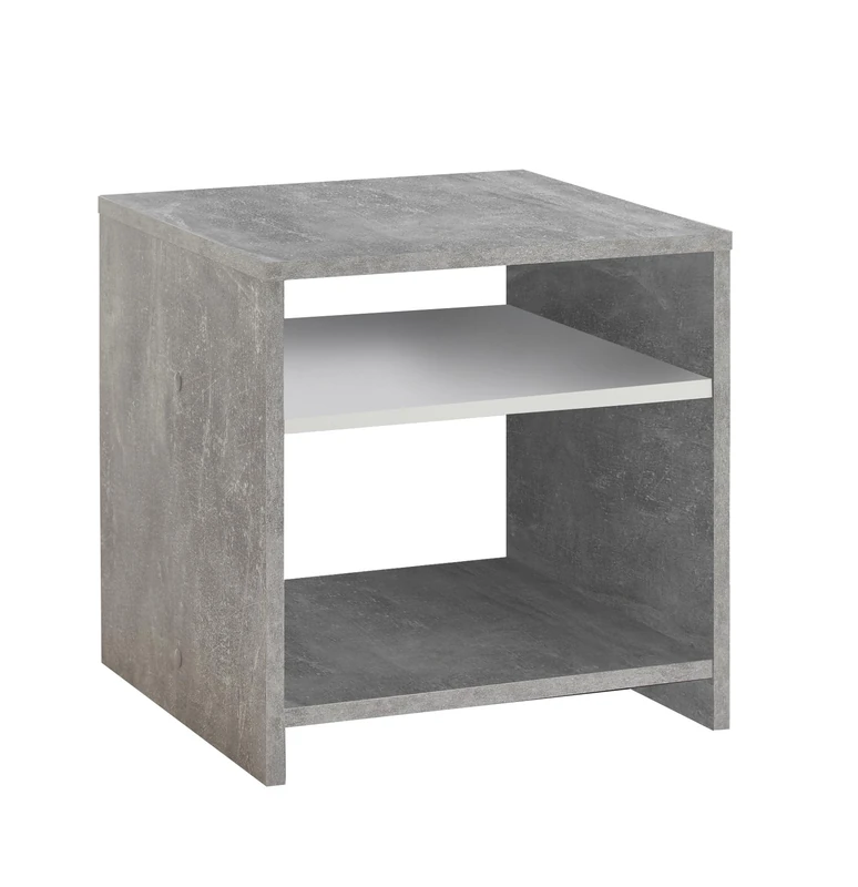 FMD furniture Lund side table, wood, The Concrete/White, 39.9 x 39.9 x 39.9 cm