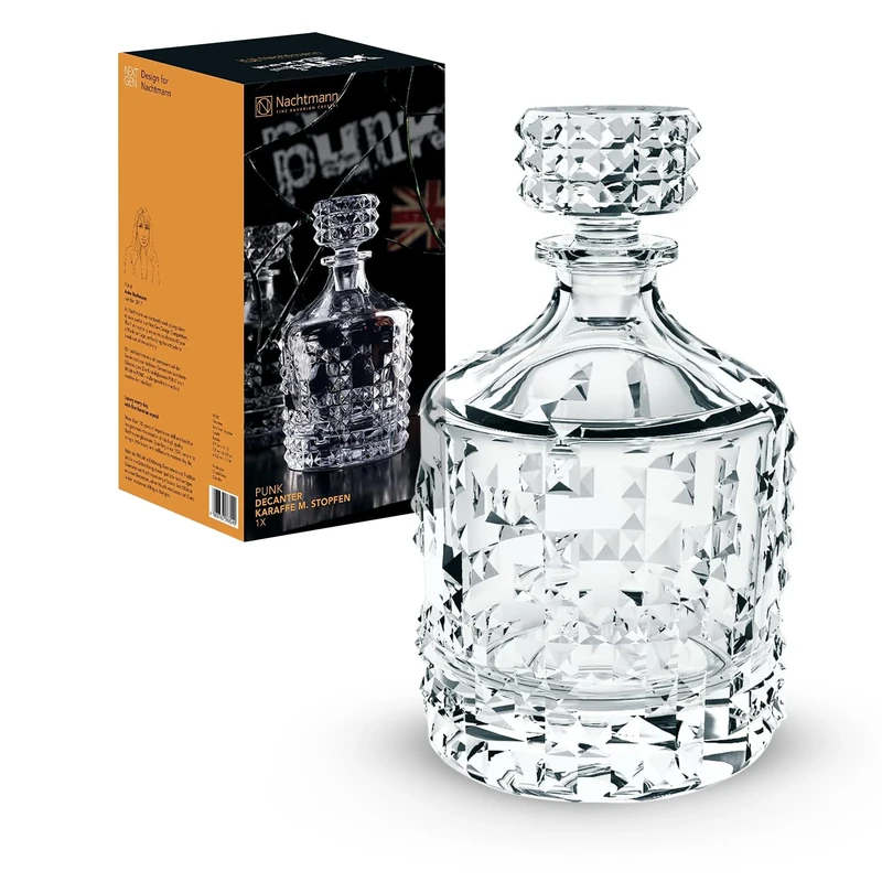 Nachtmann Whisky Decanter, Whisky Bottle, Crystal Glass, 0.75 L, Punk, 99505