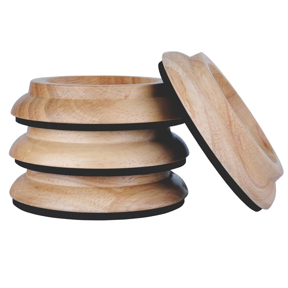 KingPoint Hardwood Upright Piano Caster Cups Set of 4 Oak Furniture Leg Pads Protection