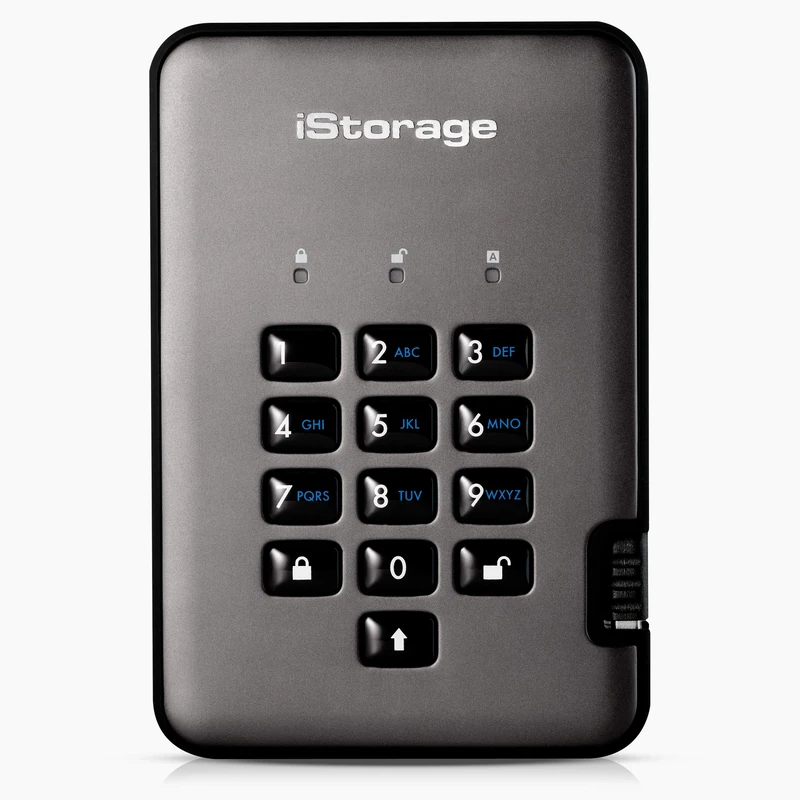 iStorage diskAshur PRO2 SSD 1 TB - Secure Solid State Drive - FIPS Level 2 - Password Protected - Dust/Water-resistant