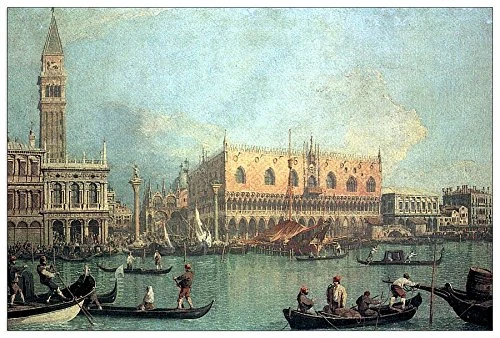ArtPlaza Canaletto-Palazzo Ducale Decorative Panel, Wood, Multi-Colour, 90 x 1.8 x 60 cm