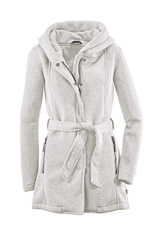 G.I.G.A. DX Frydara Casual Knit Parka With Hood And Belt - Off-White, Size 38