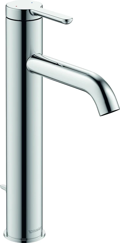 Duravit C.1 Large Basin Mixer Tap (Spout Height 173mm) Bathroom Tap with Pop-up Waste Fitting with Ceramic Cartridge Chrome