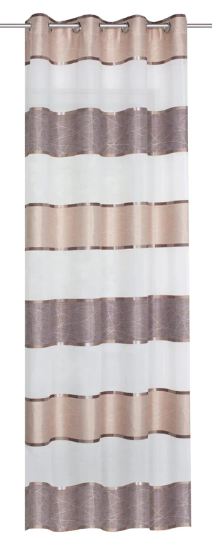 Home Fashion 051777 Piece Curtain Voile Curtain 245 x 140 cm Cappuccino