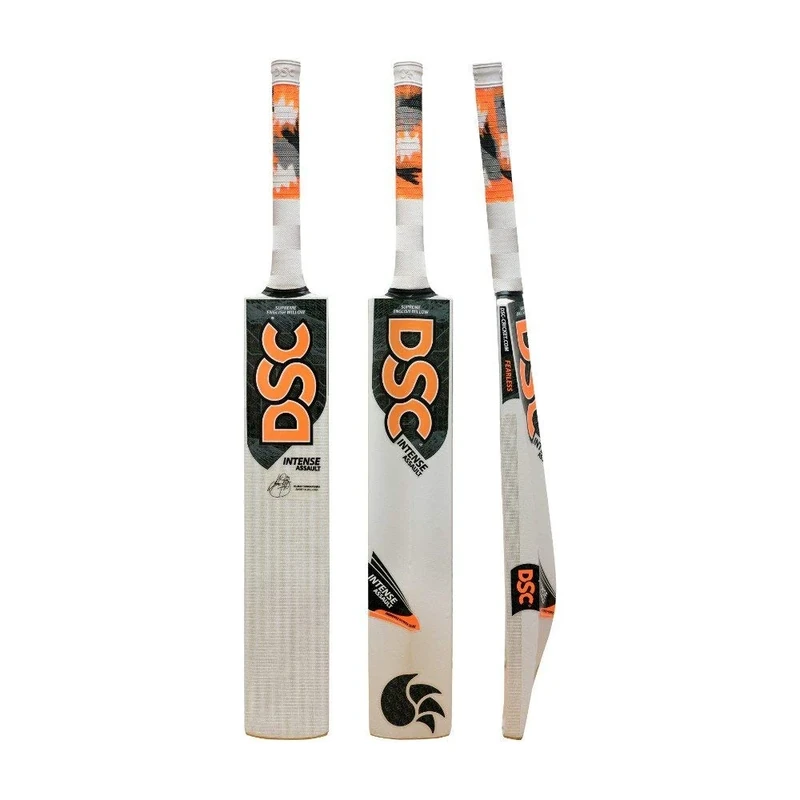 DSC Intense Assault Cricket Bat For Mens and Boys (Beige, Size - 5) | Material: English Willow | Lightweight | Free Cover | Ready to play | For Professional Player | Grade 5