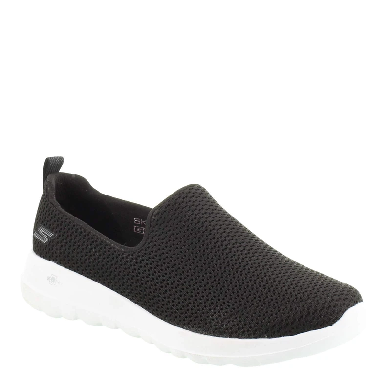 Skechers Women's Go Walk Joy-Evaluate Trainers, Black Textile /White Trim, 7.5 UK