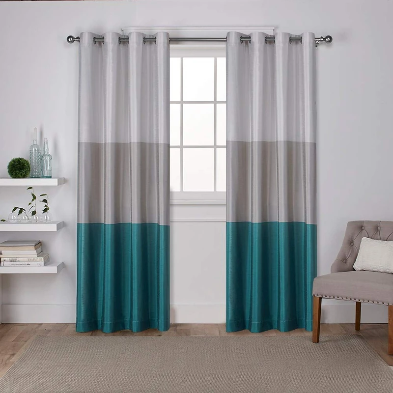 Exclusive Home Curtains Chateau Grommet Top Panel Pair, Teal, 54x84, 2 Piece