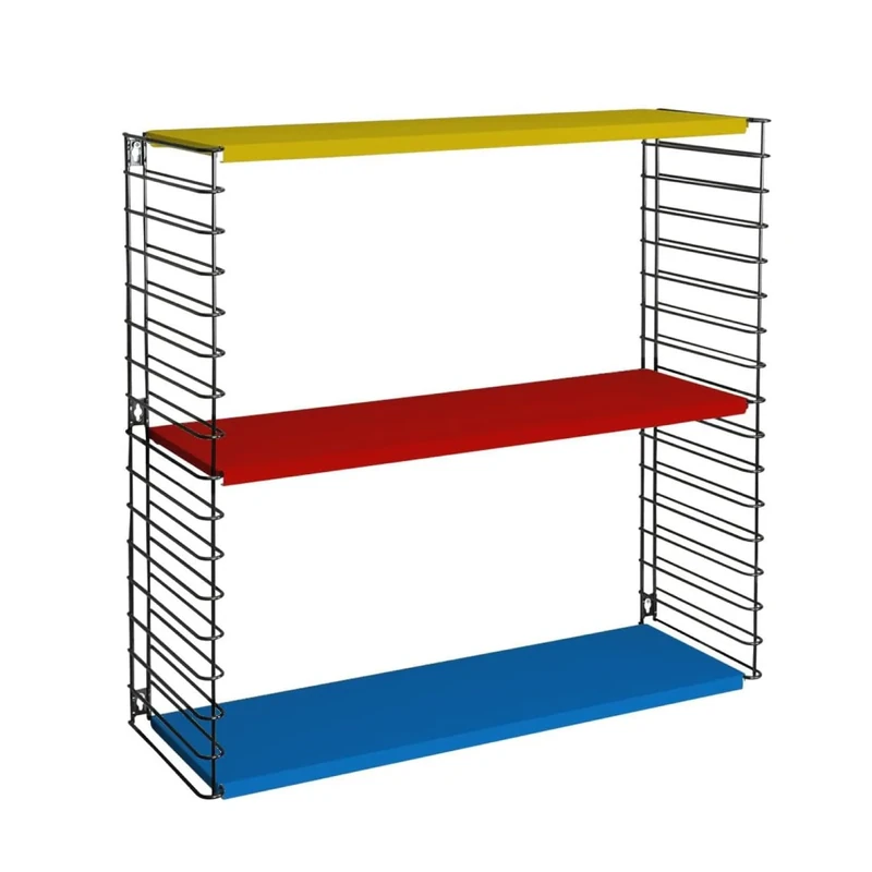 TOMADO Libro 3-Tier Wooden Multipurpose Shelf for Home Including Bedroom, Office and Garage, Metal, Multi-Coloured, 70 x 68 x 21 Centimetres