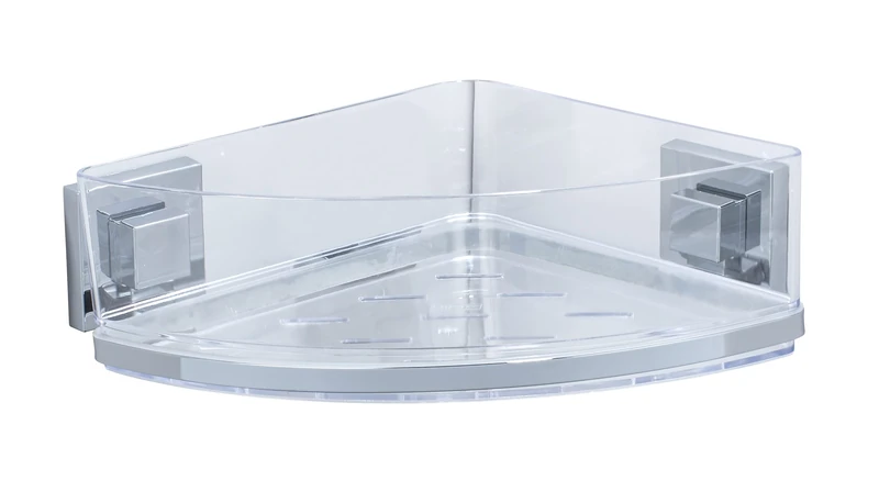 WENKO 22686100 Vacuum-Loc® corner rack Quadro, Stainless steel, 28 x 8.5 x 19.5 cm, Shiny