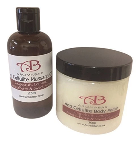 Anti Cellulite Dead Sea Salt & Shea Butter Scrub & Massage Oil Gift Pack