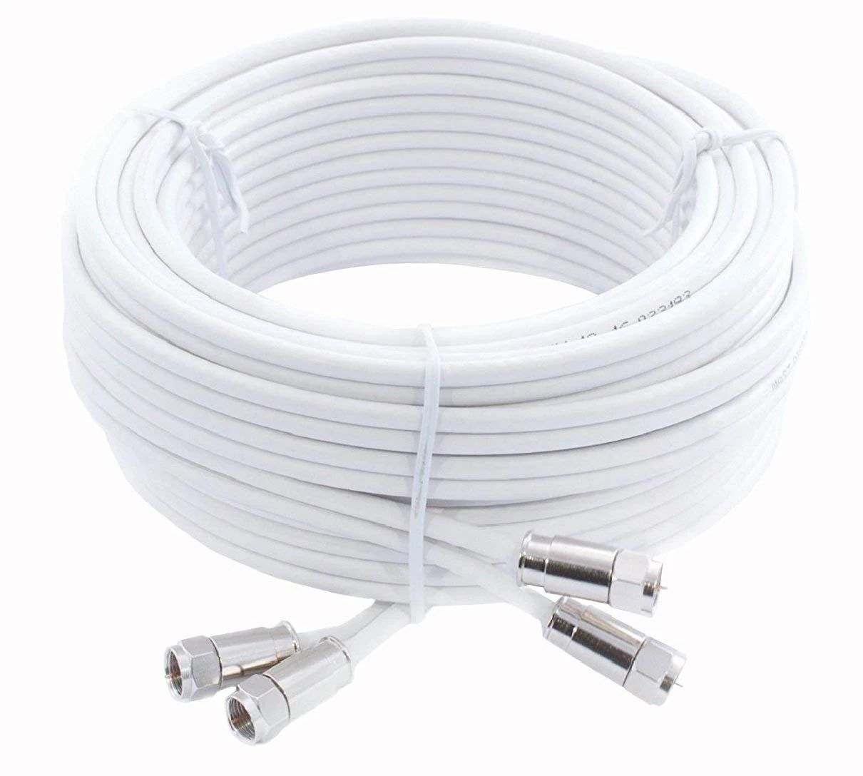 SSL Satellites 10 m Twin Satellite Shotgun Cable Extension Kit with Premium Fitted Compression F Connectors for Sky Q HD and Freesat - White (10M, WHITE)