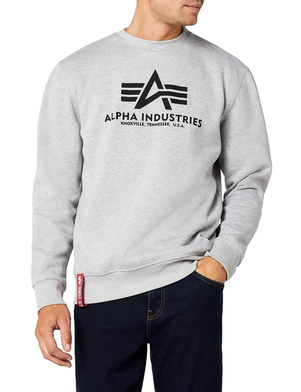 Alpha Industries Basic Sweater Sweatshirt for Men Grey Heather