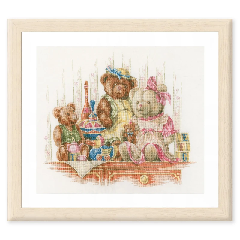 Vervaco Bears and Toys, Aida, Multi, 20.3 x 14.5 x 0.7 cm - Image 1