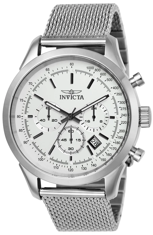 INVICTA Speedway 25222 Men's Watch - Waterproof - Analogue - Quartz Movement - Stainless Steel with Silver dial - 45mm