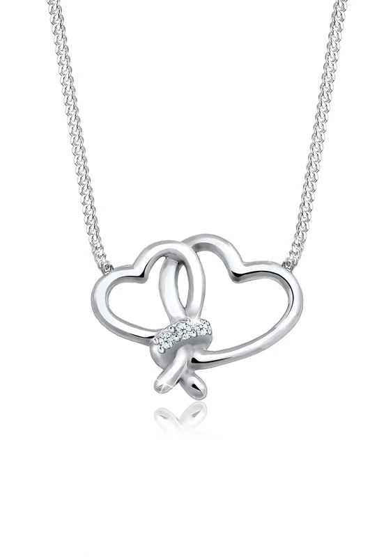 Elli DIAMONDS Necklace Women Heart Love with Diamond (0.045 ct.) in 925 Sterling Silver