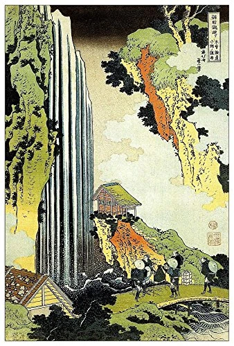 ArtPlaza Hokusai Katsushika-Waterfall Decorative Panel, Wood, Multi-Colour, 60 x 1.8 x 90 cm