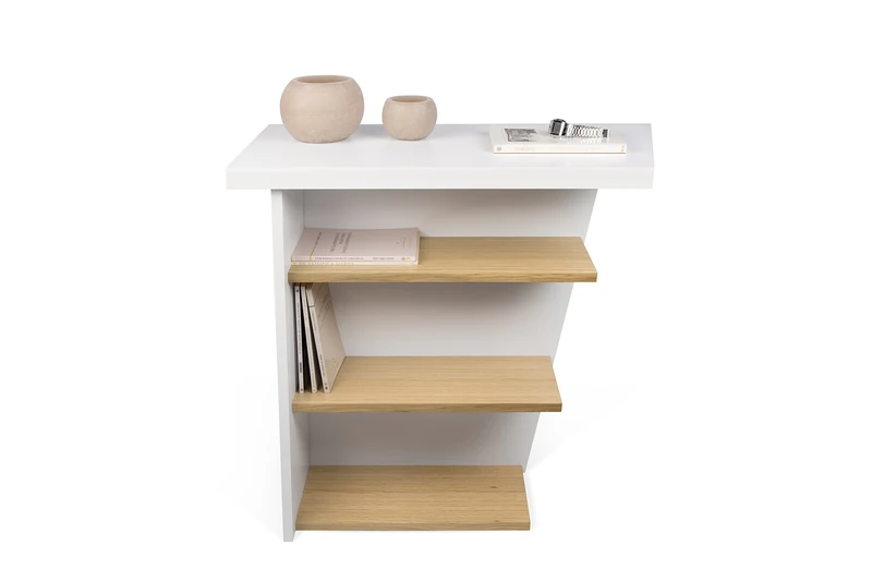 Symbiosis TemaHome Pisa Console, Wood, White and Oak, 80 x 38 x 80 cm - Image 1