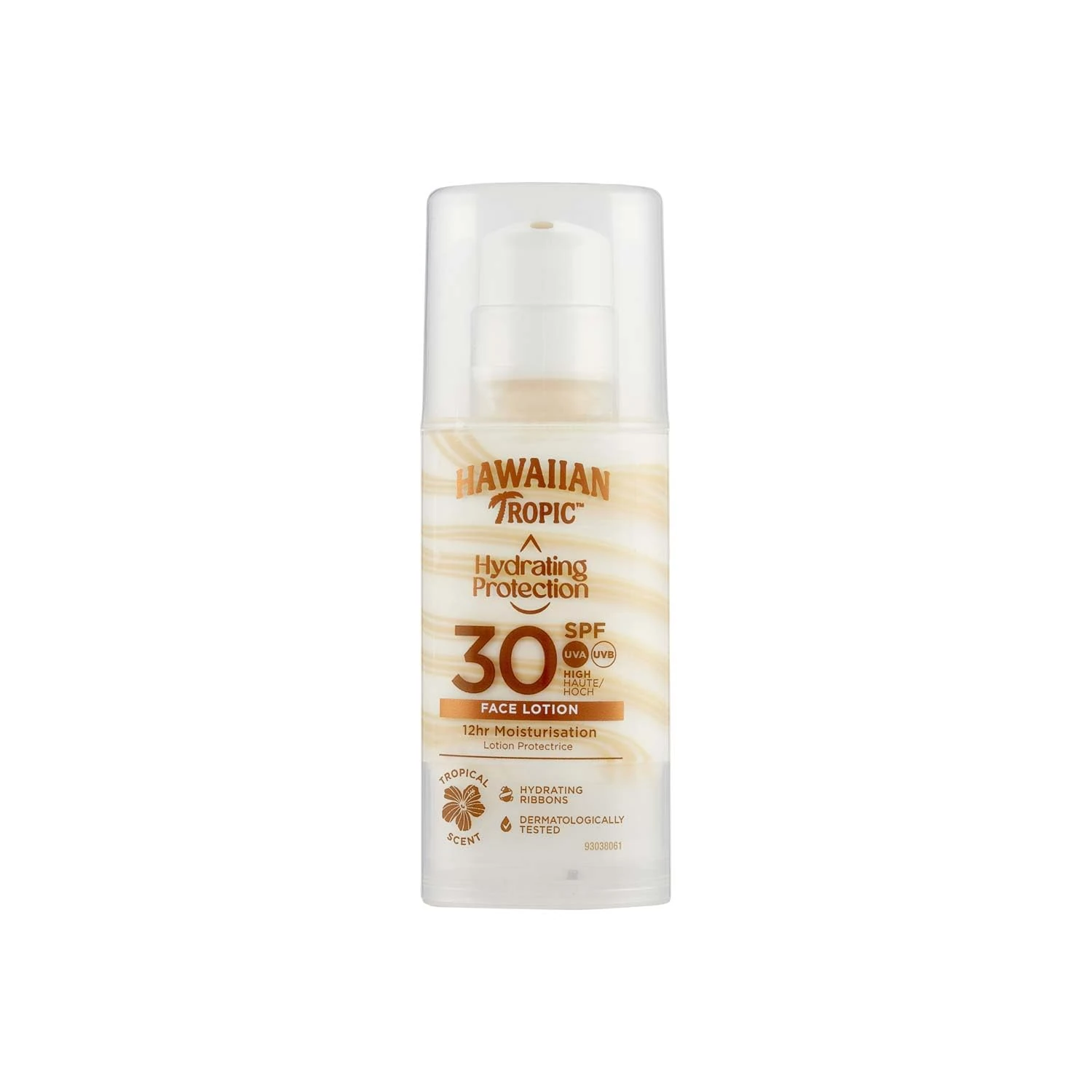Hawaiian Tropic Hydrating Protection Face Sunscreen SPF 30 UVA plus UVB Protection, 50 ml, 12-Hour Moisturisation, Make Up Compatible, Water Resistant, Vegan