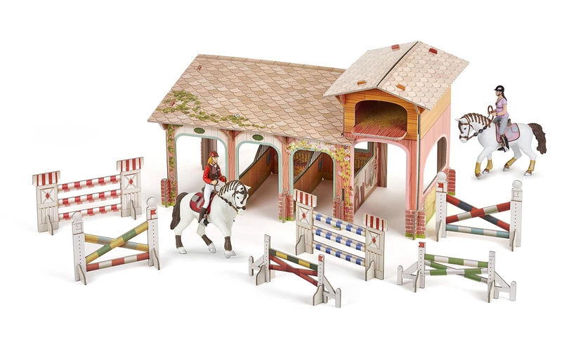 Papo - Pony Club Box, World of Equidae for Children from 3 Years - Awakening to the Love of Horses with Accessories and Imaginative Adventures