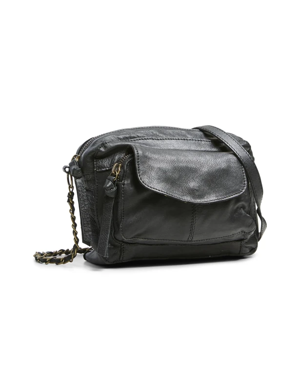 PIECES Pcnaina Leather Cross Over, Women’s Cross-Body Bag, Black, 5,5x14x20 cm (B x H T)
